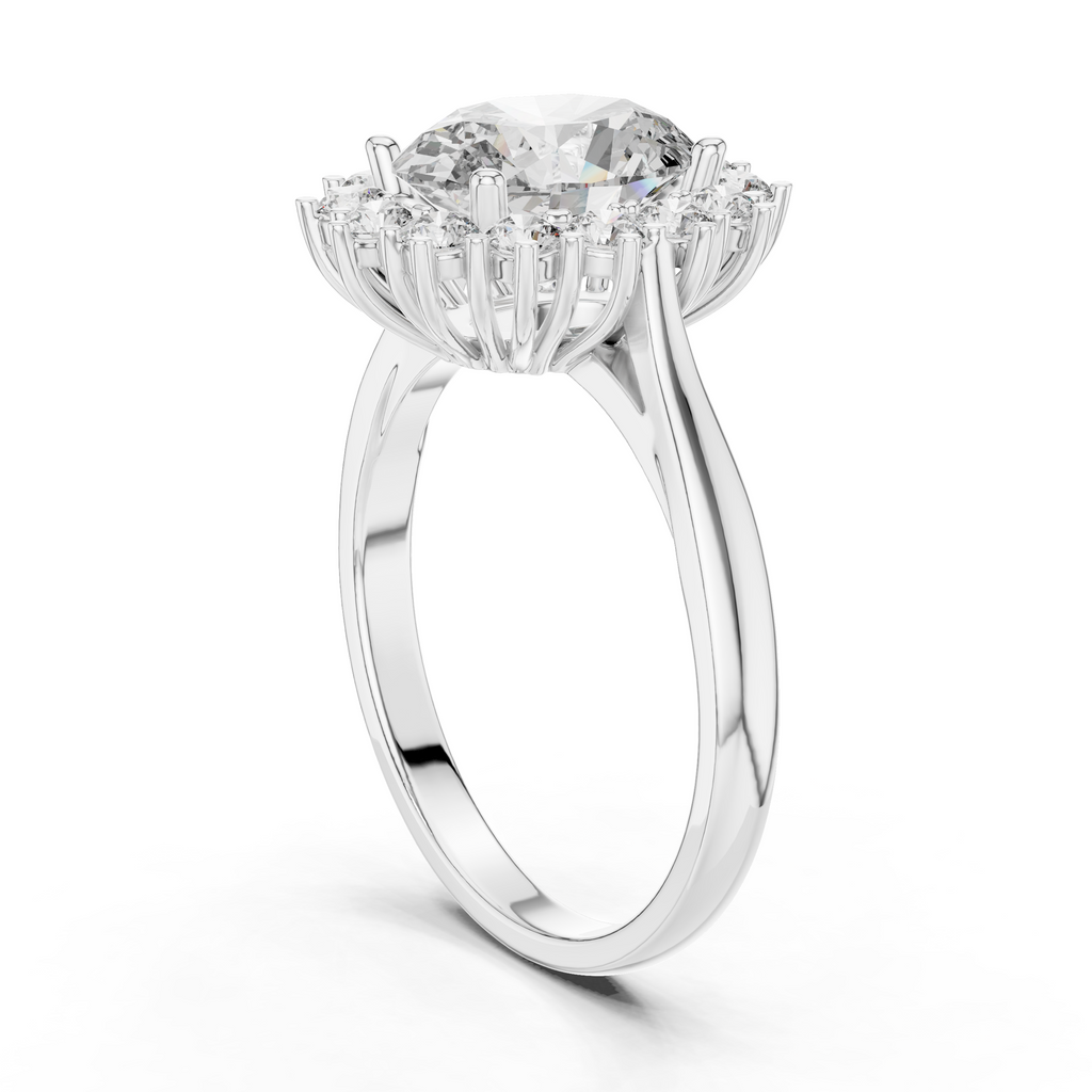 Victoria 2 CT Oval Halo Moissanite Ring