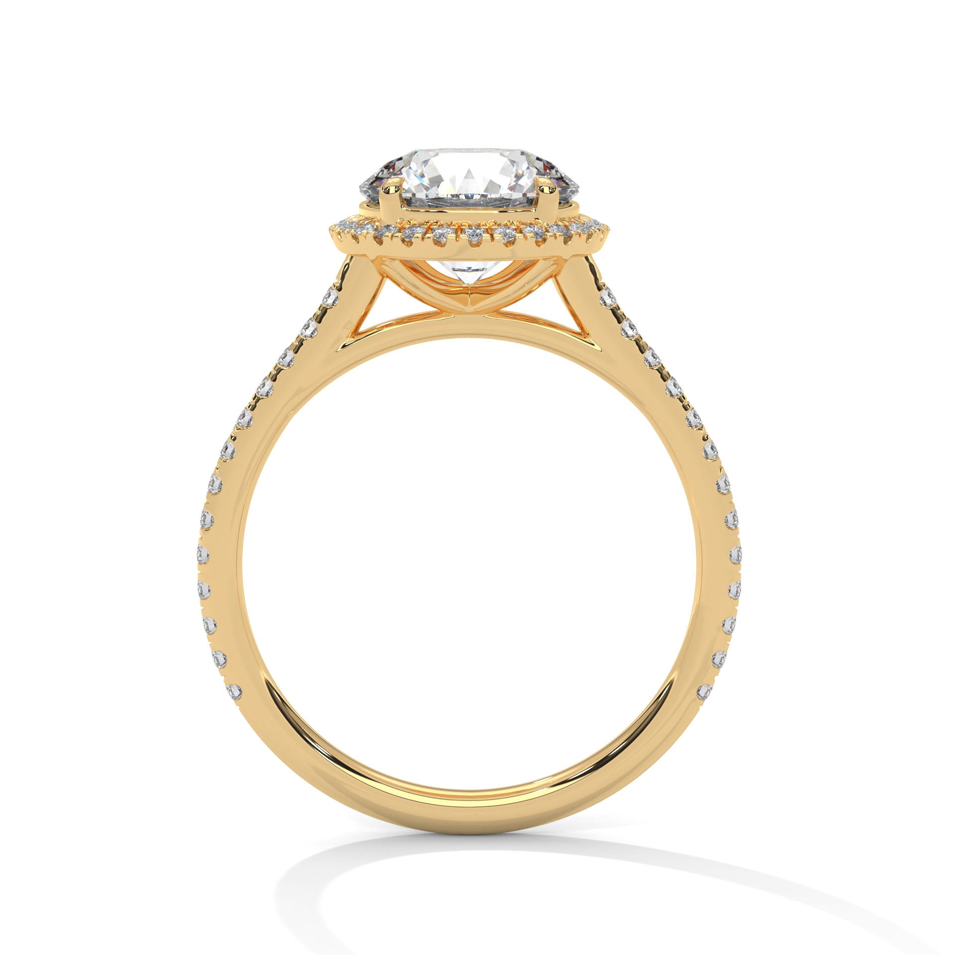Celestia Halo Pavé Moissanite Engagement Ring