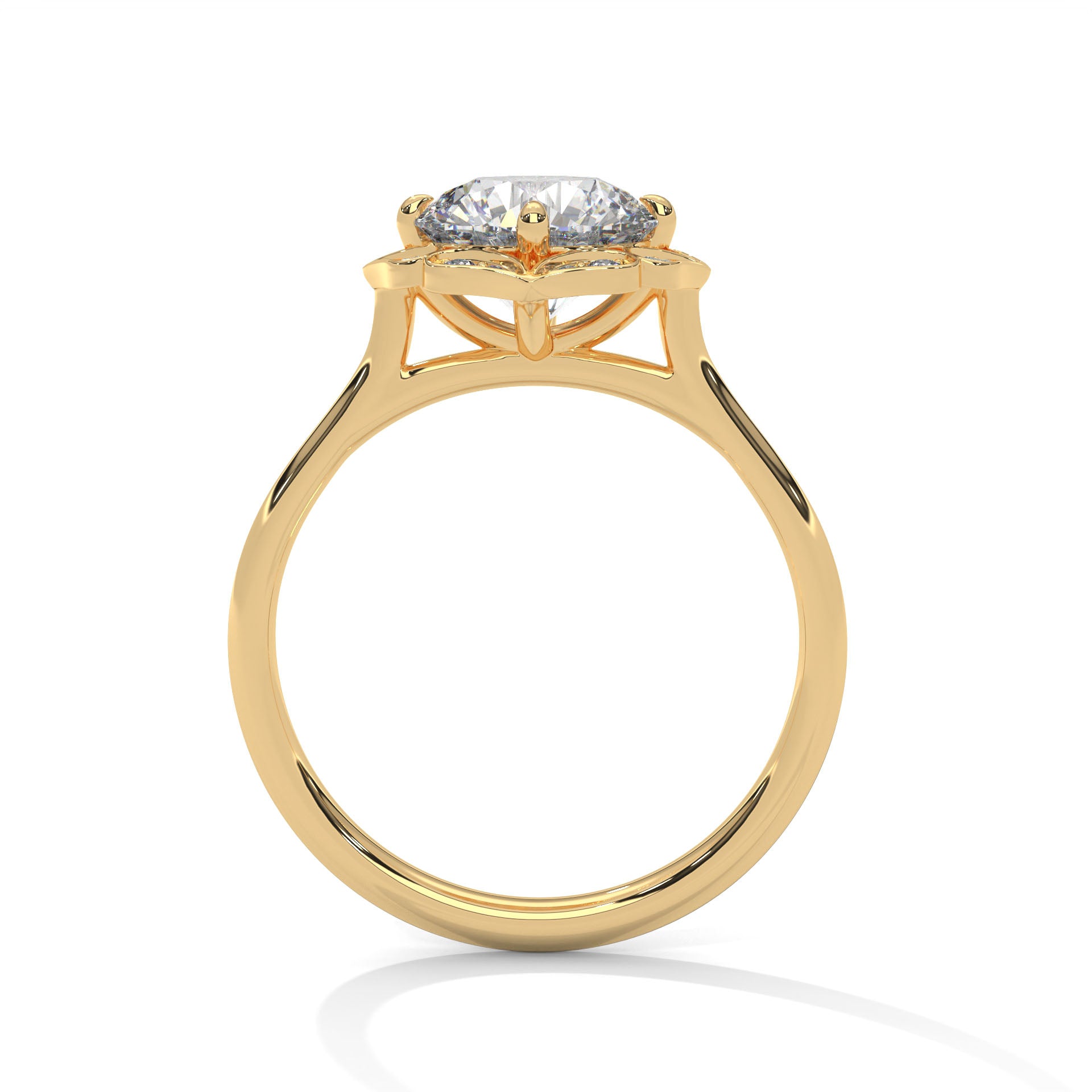 Rosalie Floral Halo Moissanite Engagement Ring