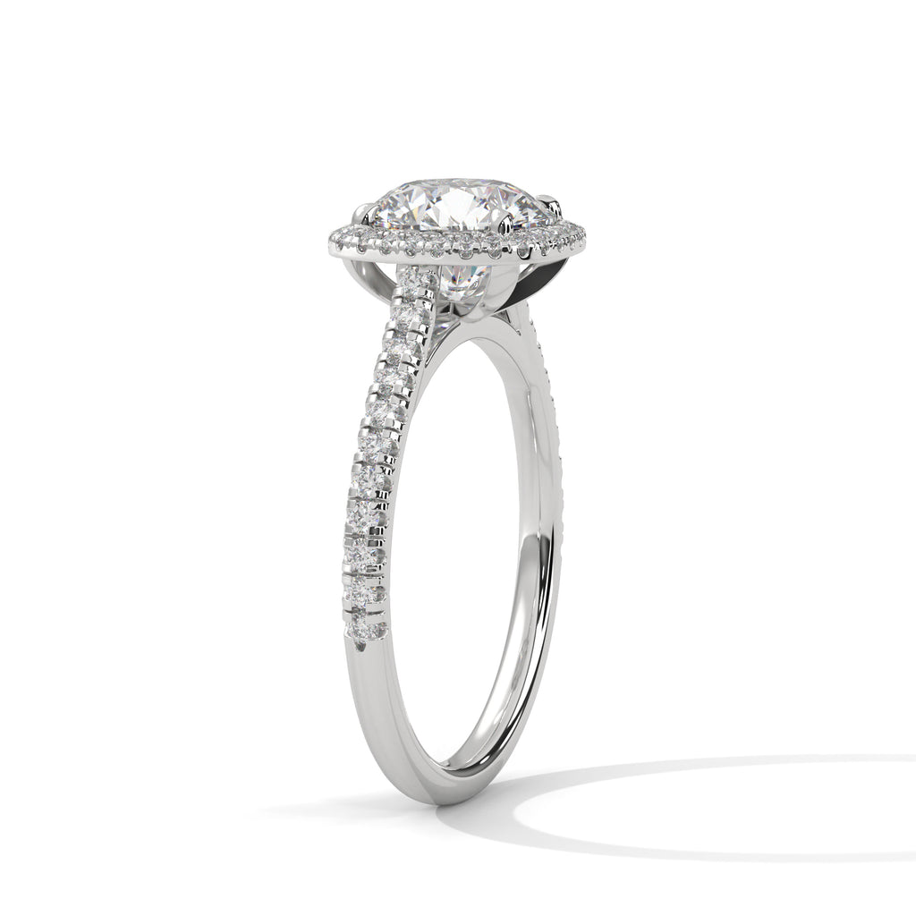 Isabella Cushion Halo Moissanite Engagement Ring