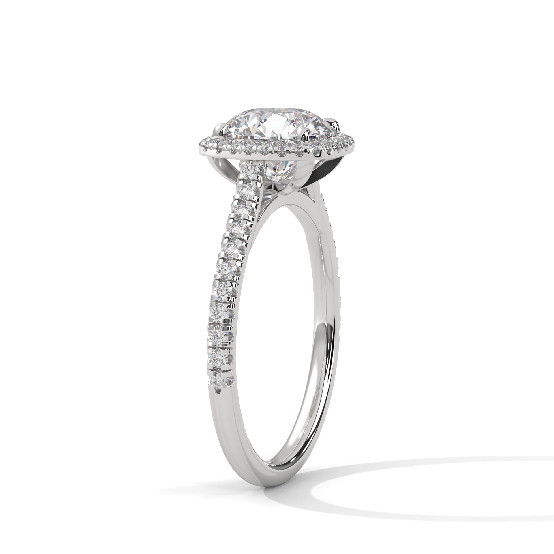 Isabella Cushion Halo Moissanite Engagement Ring