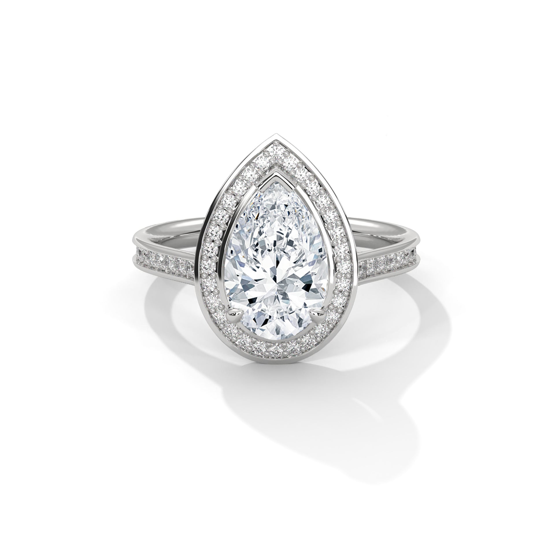 Seraphina Pear Halo Moissanite Engagement Ring