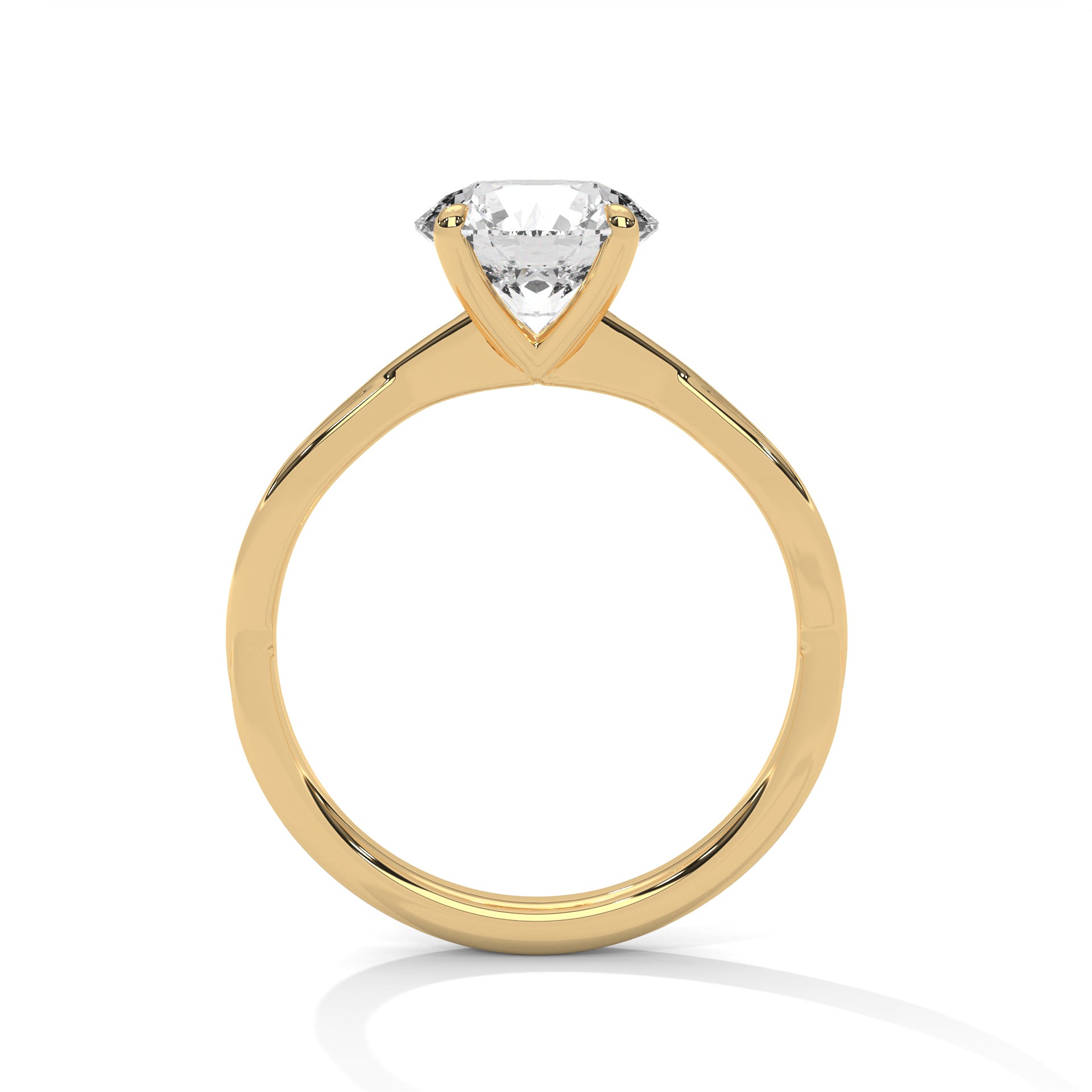 Infinity Twist Round Moissanite Engagement Ring