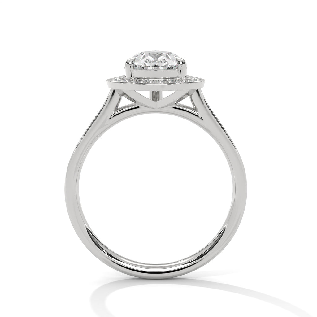 Seraphina Pear Halo Moissanite Engagement Ring