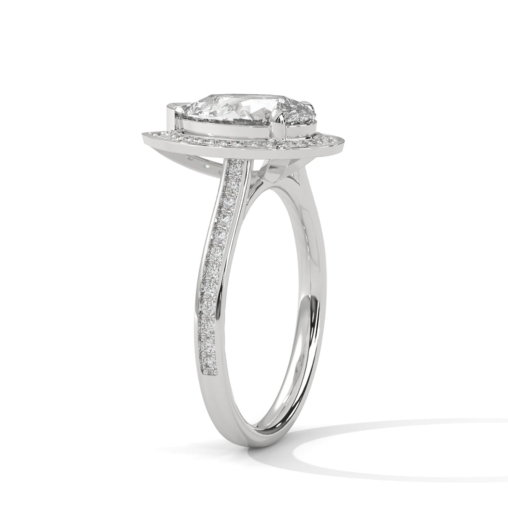 Seraphina Pear Halo Moissanite Engagement Ring