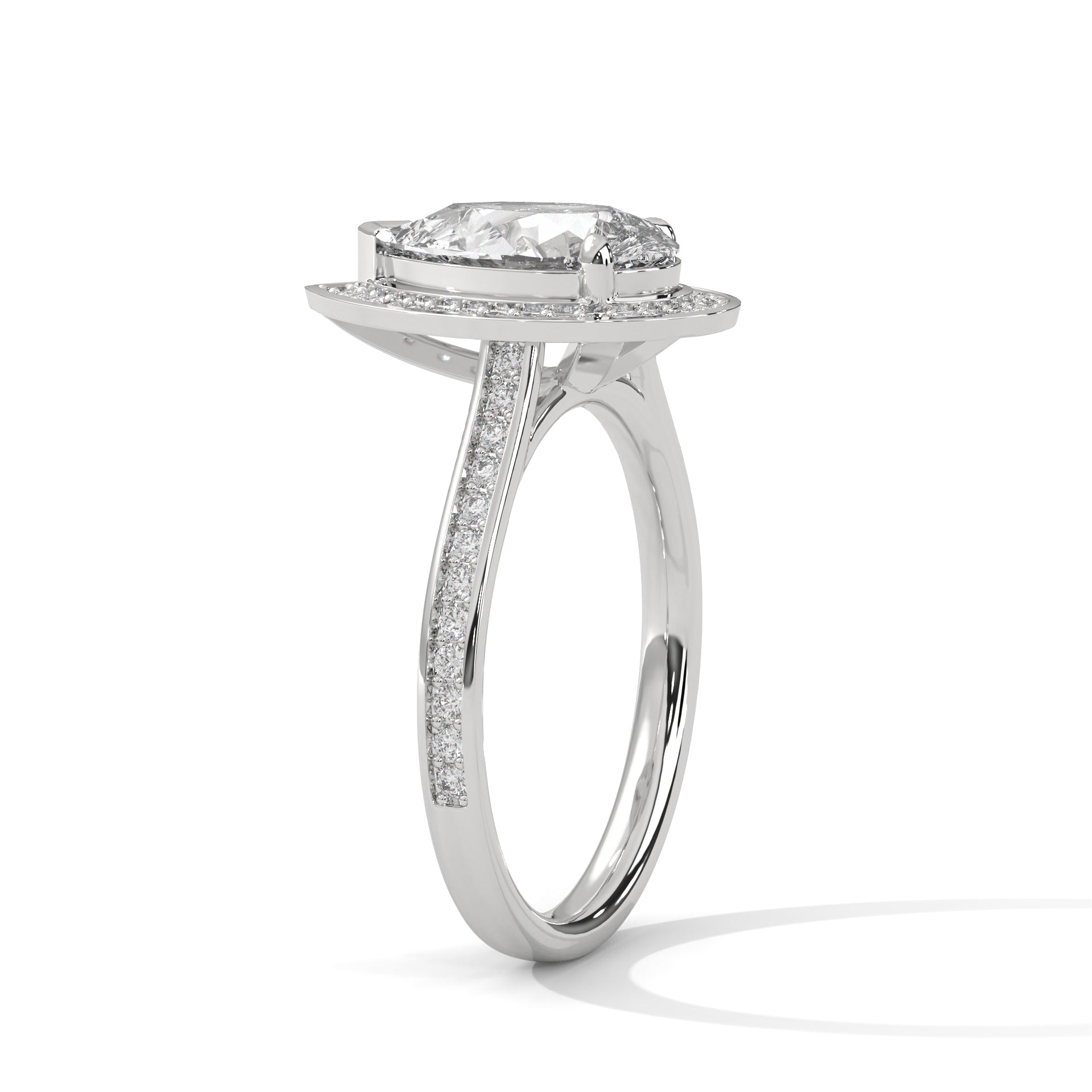Seraphina Pear Halo Moissanite Engagement Ring