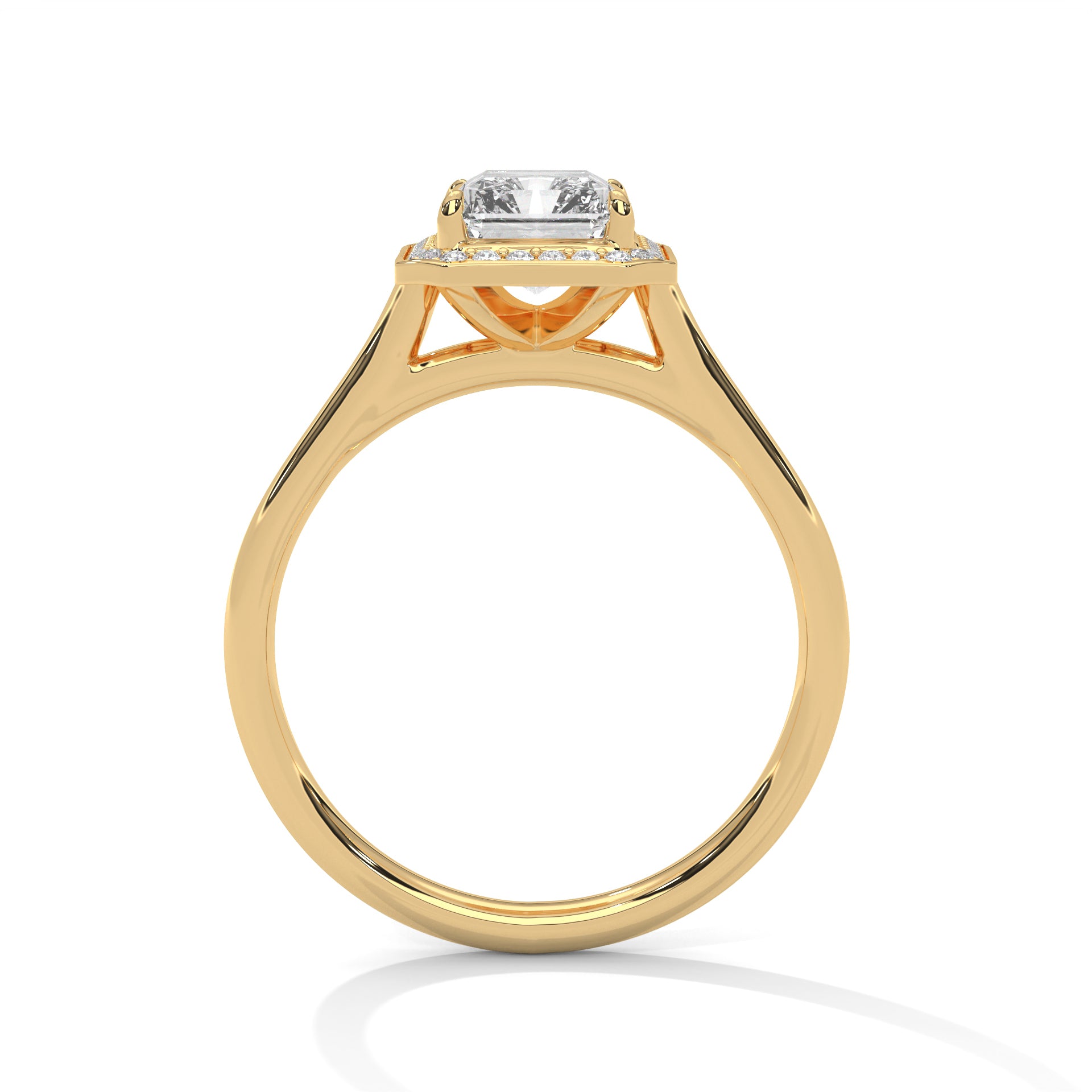 Valencia Emerald Cut Halo Moissanite Engagement Ring
