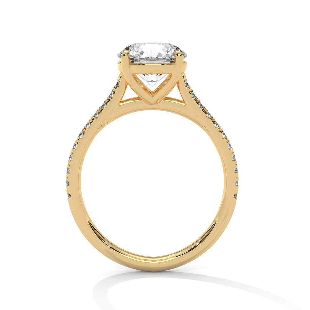 Aurielle Round Moissanite Cathedral Engagement Ring
