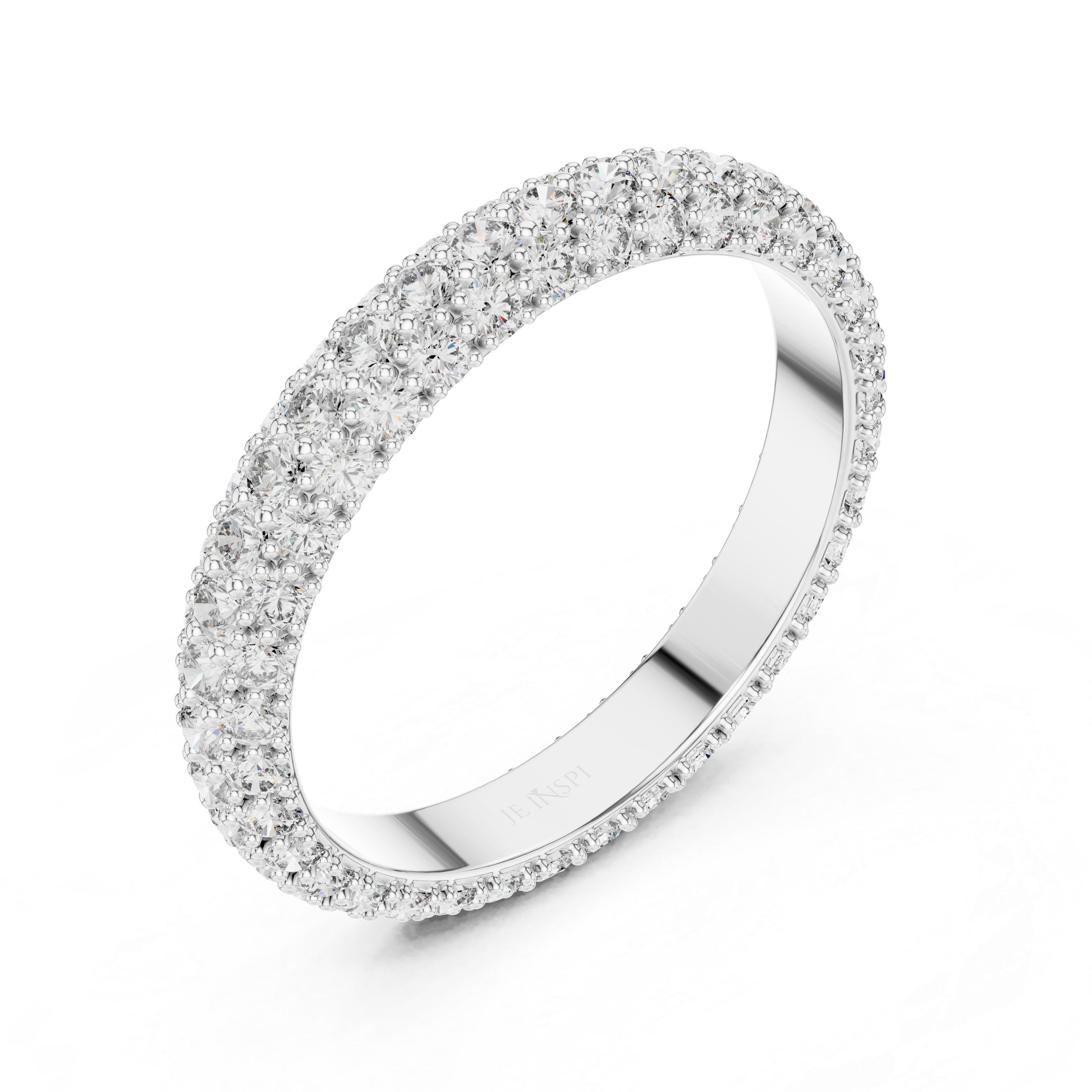 Celeste Three Row Moissanite Eternity Band