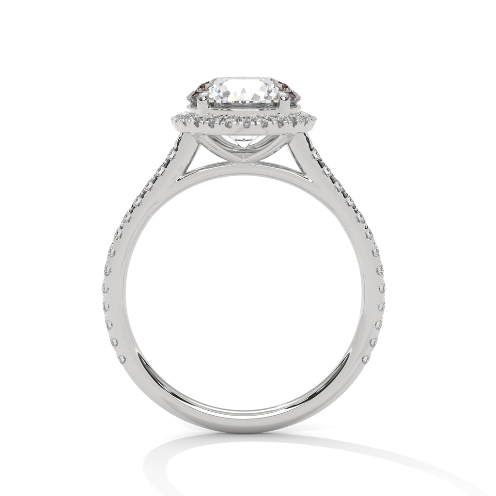 Celestia Halo Pavé Moissanite Engagement Ring