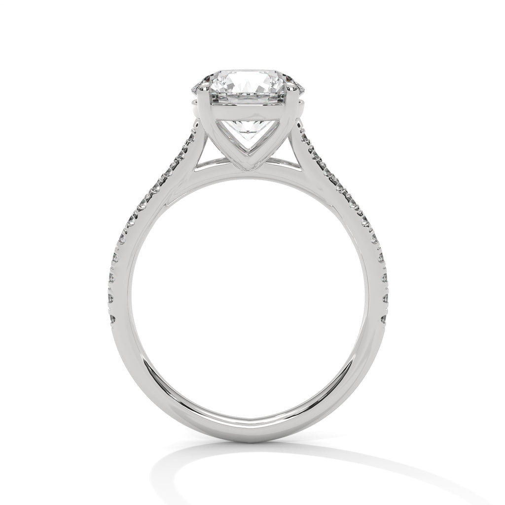 Aurielle Round Moissanite Cathedral Engagement Ring