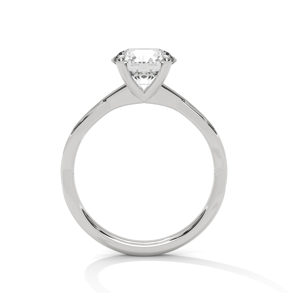 Infinity Twist Round Moissanite Engagement Ring