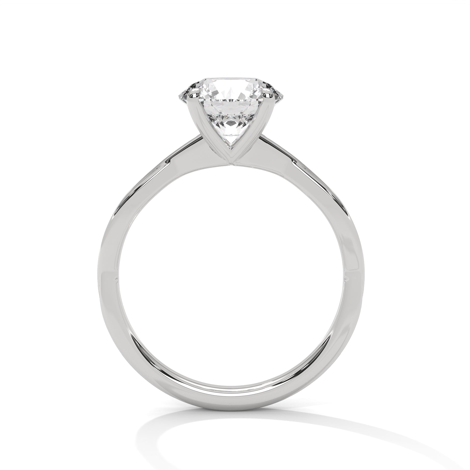 Infinity Twist Round Moissanite Engagement Ring