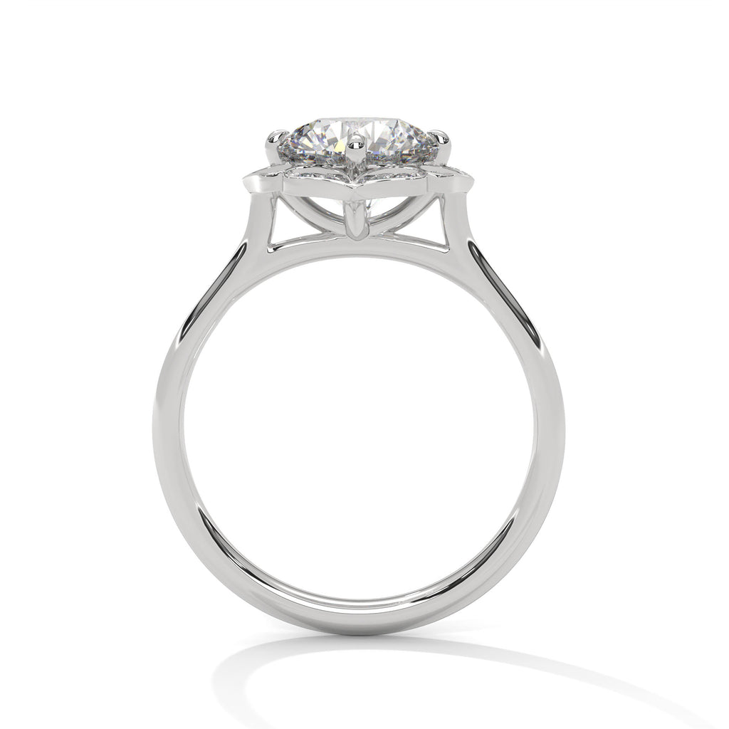Rosalie Floral Halo Moissanite Engagement Ring