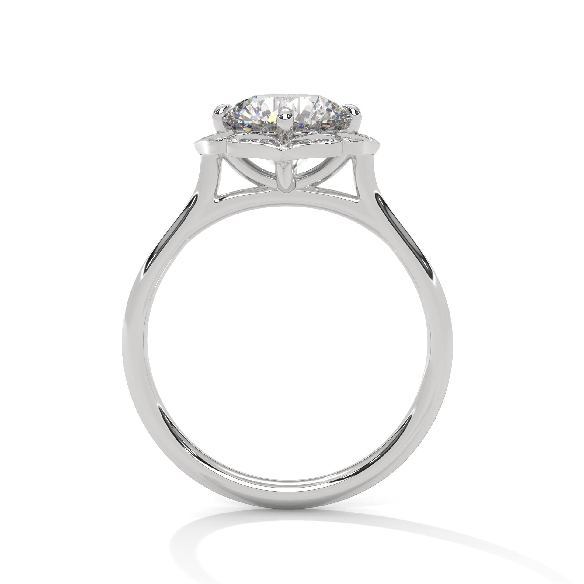 Rosalie Floral Halo Moissanite Engagement Ring