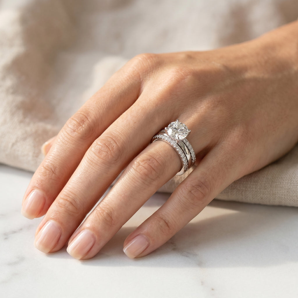 Seraphina 3CT Cushion Cut Moissanite Bridal Ring Set