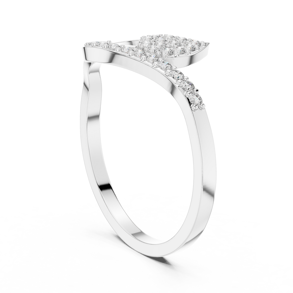 Verdelle Leaf Pavé Moissanite Ring