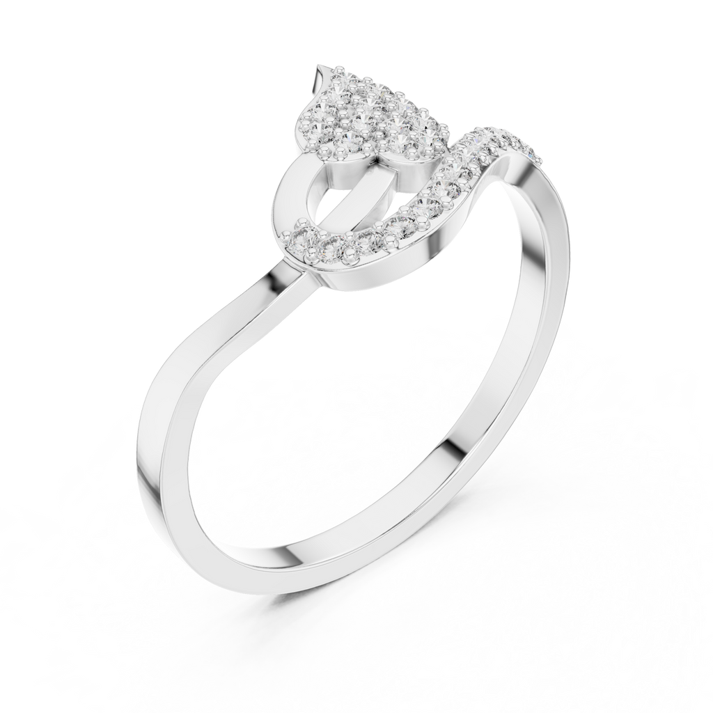 Verdelle Leaf Pavé Moissanite Ring