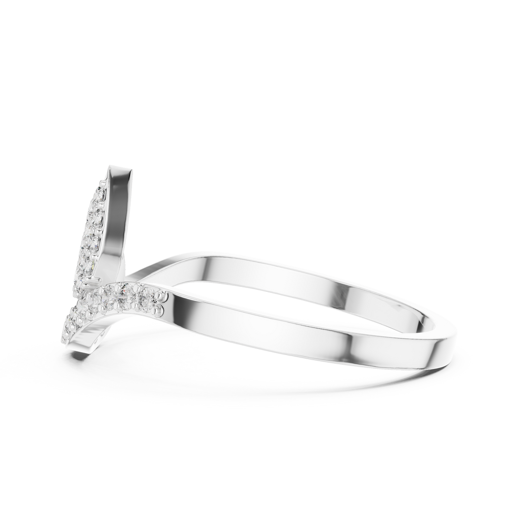 Verdelle Leaf Pavé Moissanite Ring