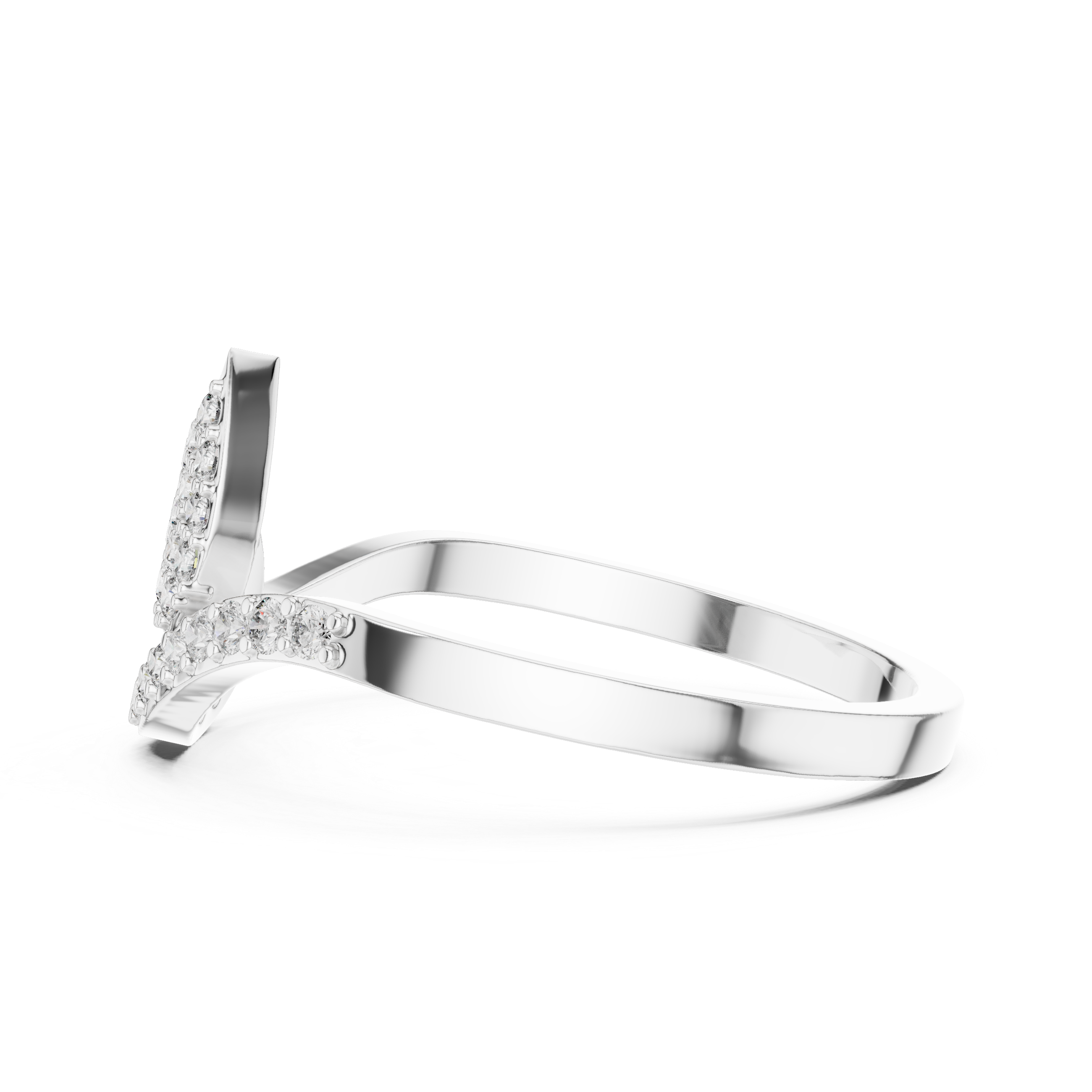 Verdelle Leaf Pavé Moissanite Ring