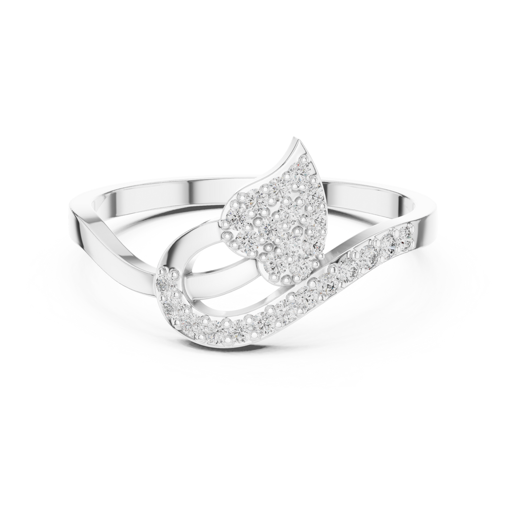 Verdelle Leaf Pavé Moissanite Ring
