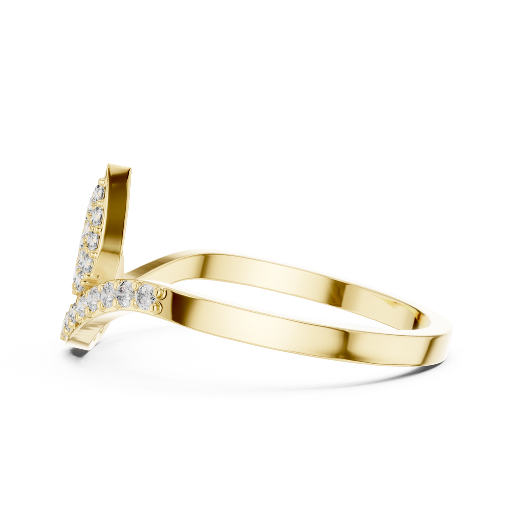 Verdelle Leaf Pavé Moissanite Ring