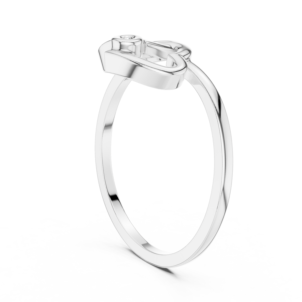 Amora Double Heart Moissanite Ring | 925 Sterling Silver & 18K Gold Plated