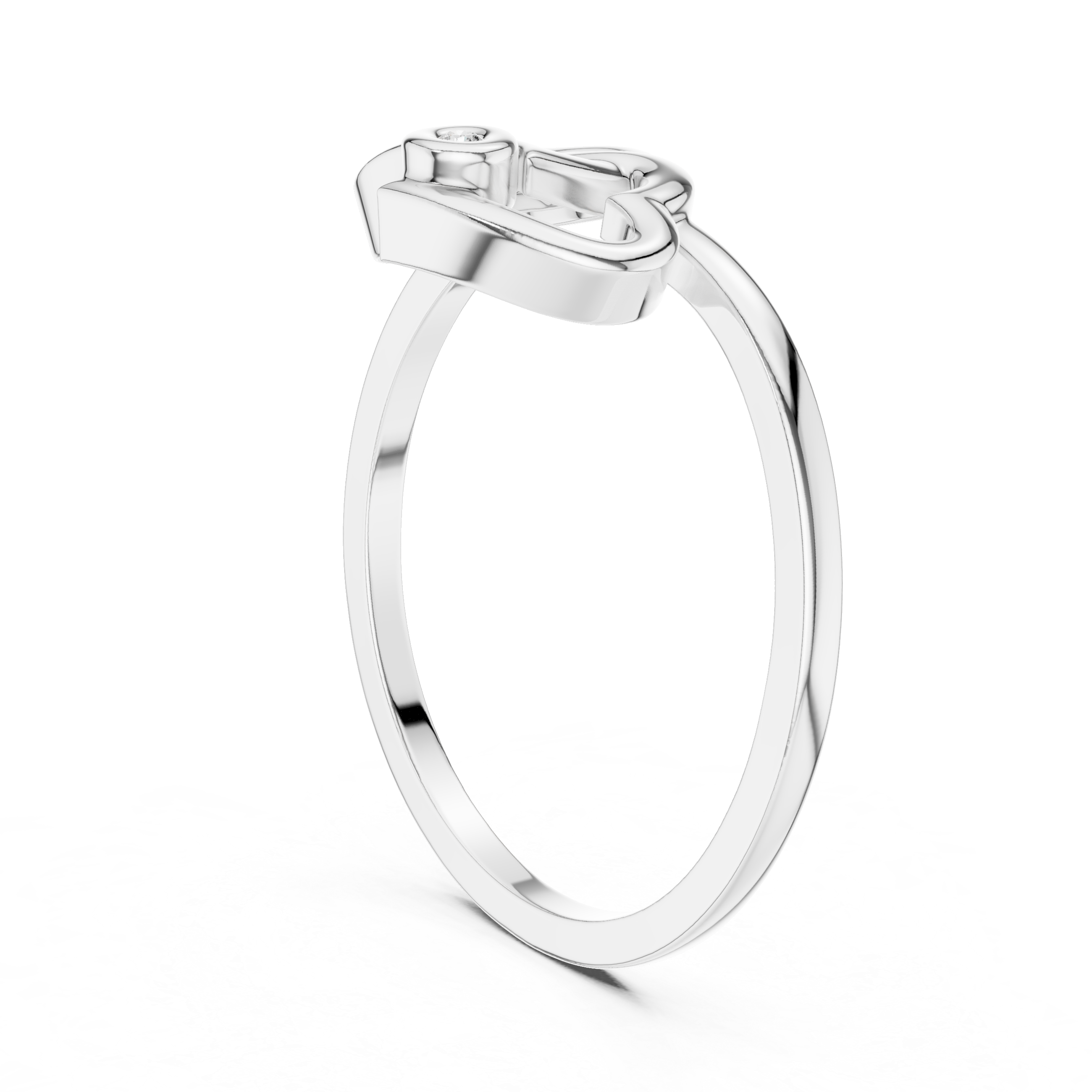 Amora Double Heart Moissanite Ring | 925 Sterling Silver & 18K Gold Plated