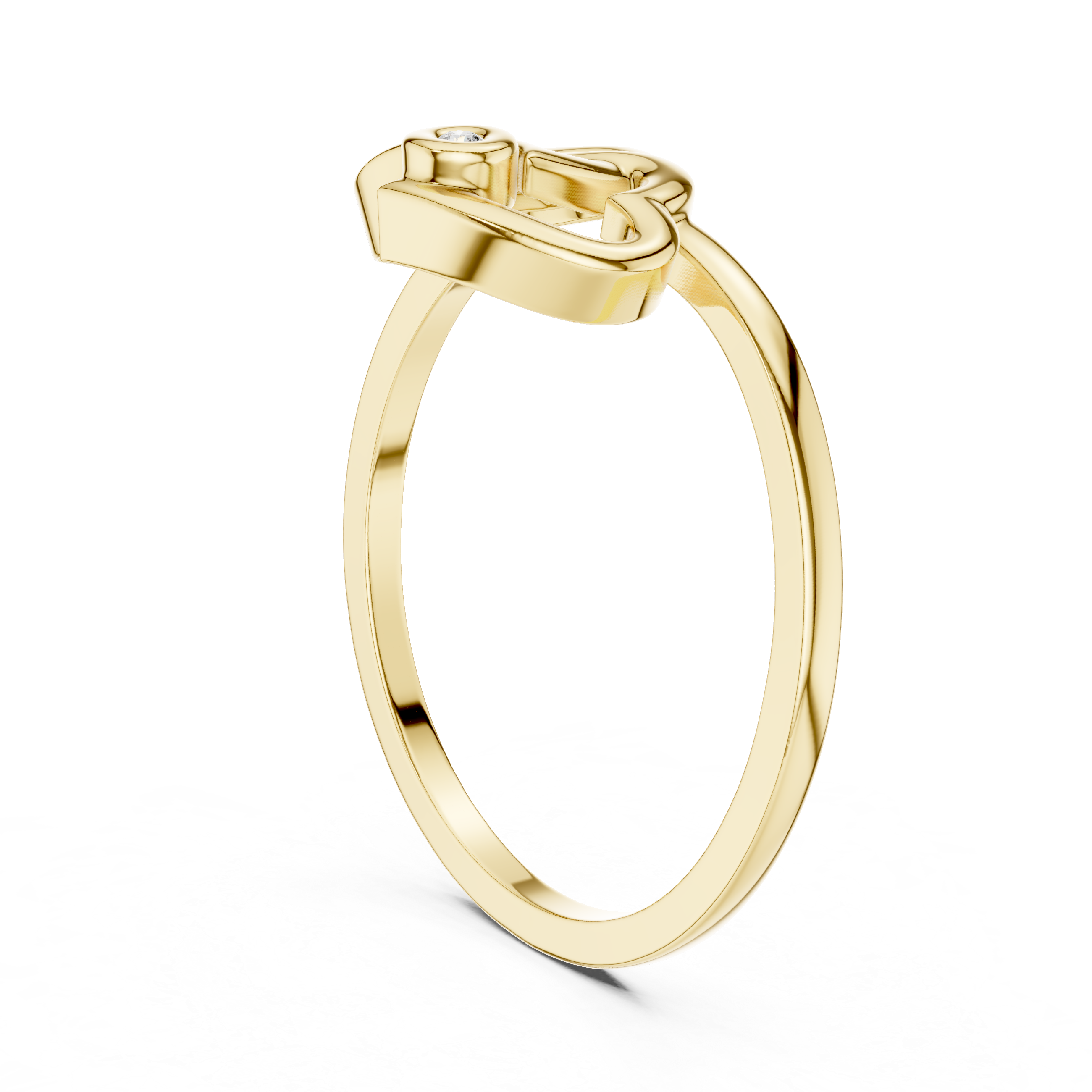Amora Double Heart Moissanite Ring | 925 Sterling Silver & 18K Gold Plated