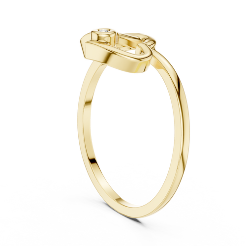 Amora Double Heart Moissanite Ring | 925 Sterling Silver & 18K Gold Plated
