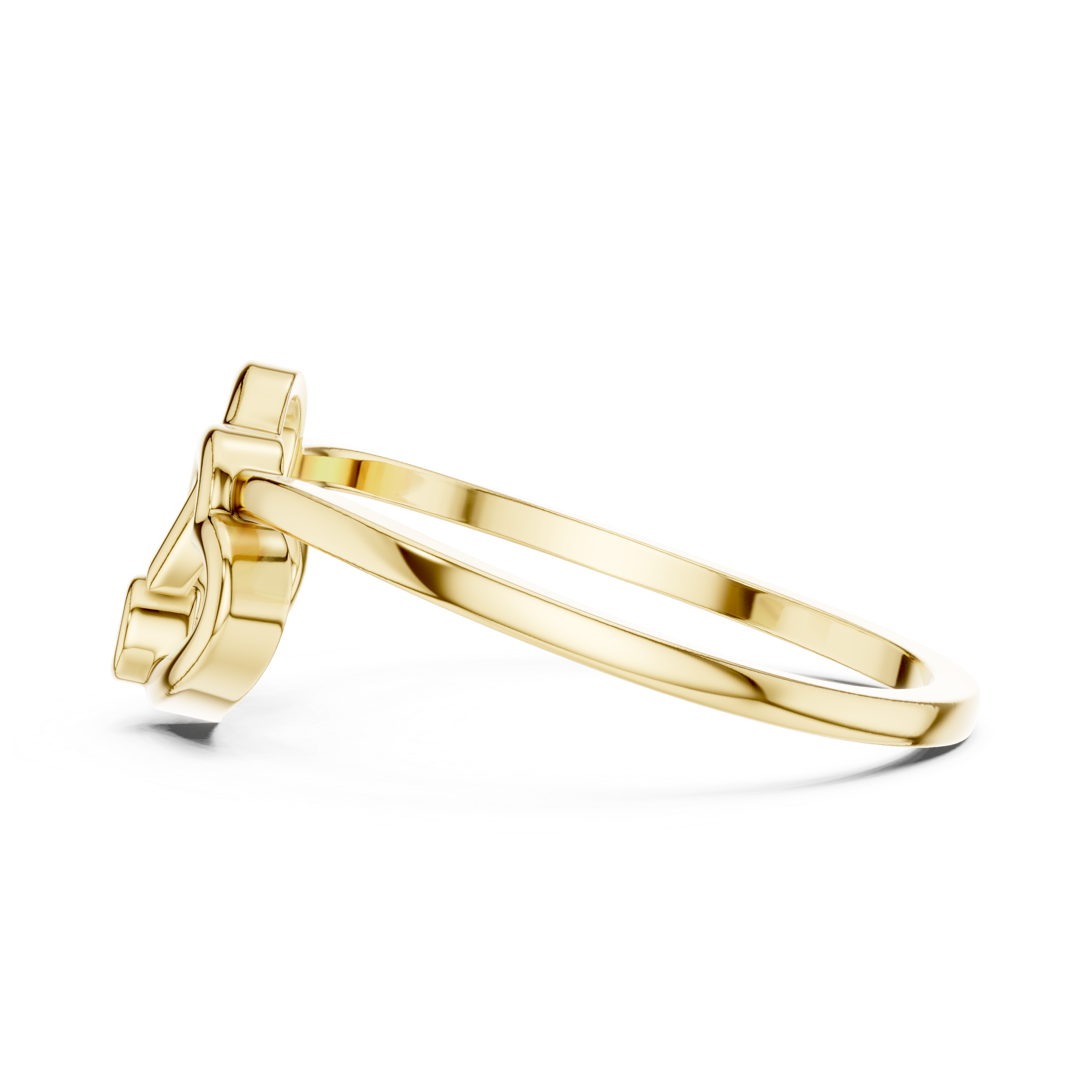 Amora Double Heart Moissanite Ring | 925 Sterling Silver & 18K Gold Plated