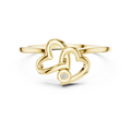 Amora Double Heart Moissanite Ring | 925 Sterling Silver & 18K Gold Plated