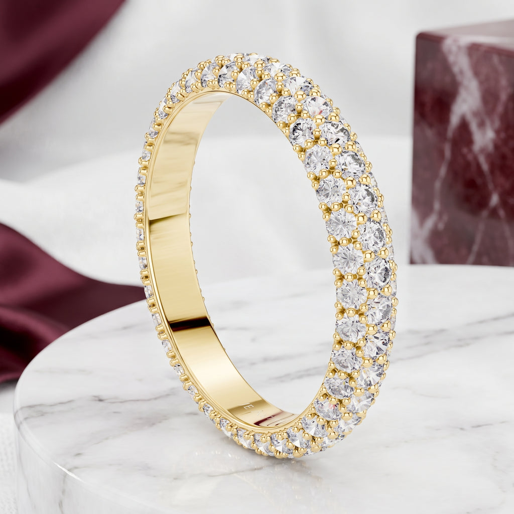 Celeste Three Row Moissanite Eternity Band