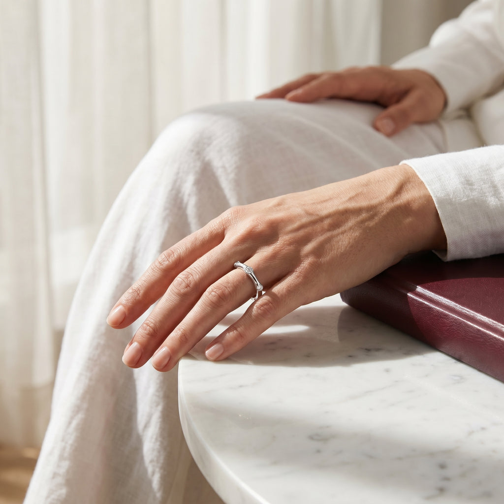 Elara Bezel Moissanite Eternity Band