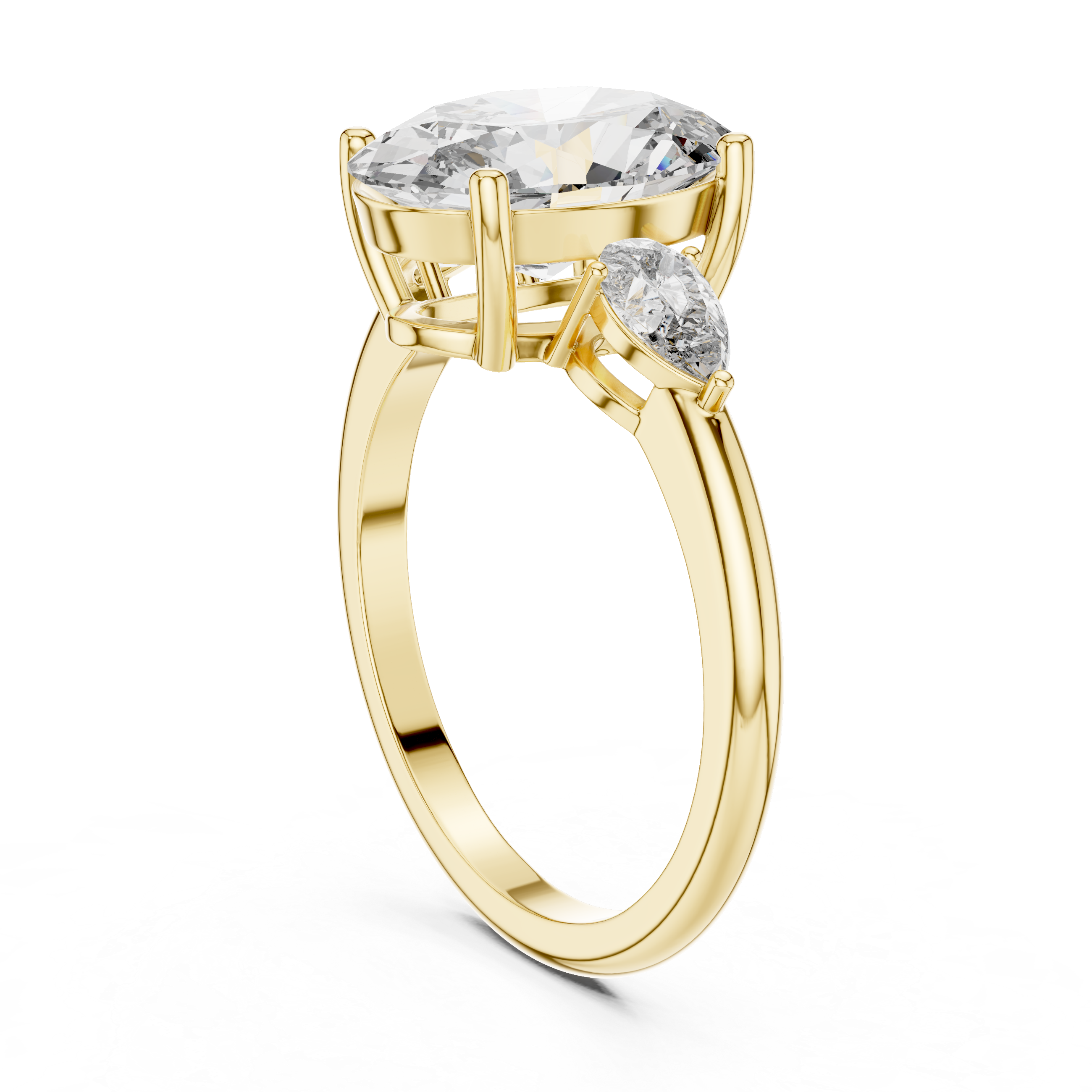 Aurora Oval Three-Stone Moissanite Ring