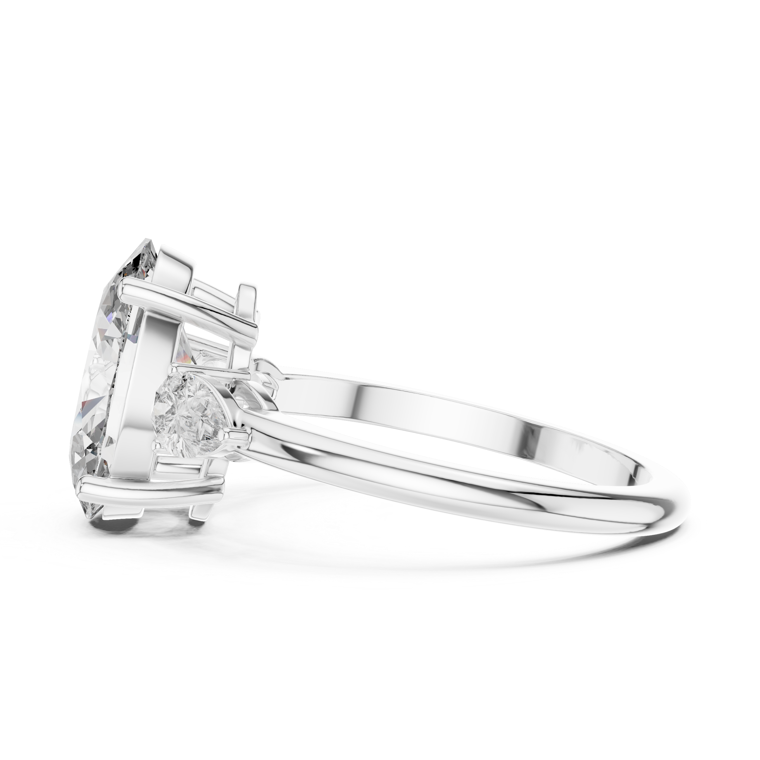 Aurora Oval Three-Stone Moissanite Ring