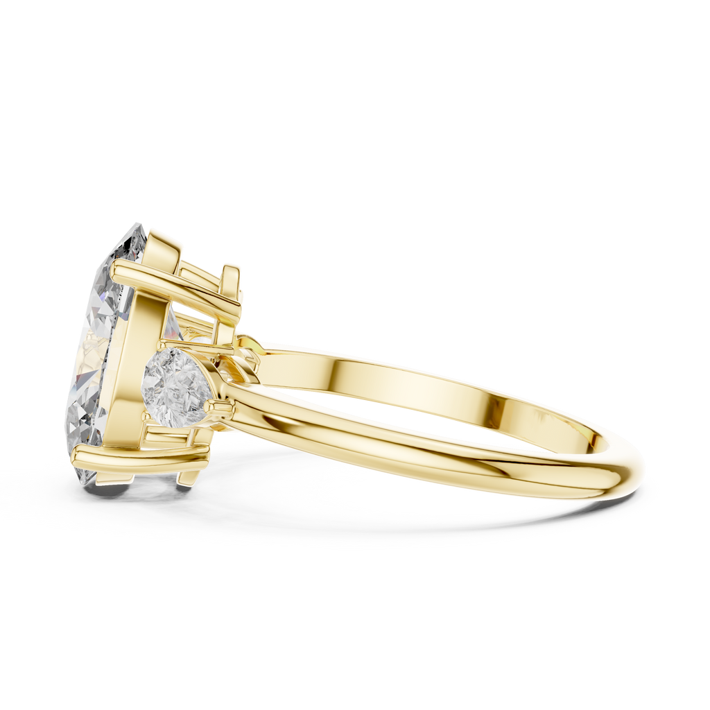 Aurora Oval Three-Stone Moissanite Ring