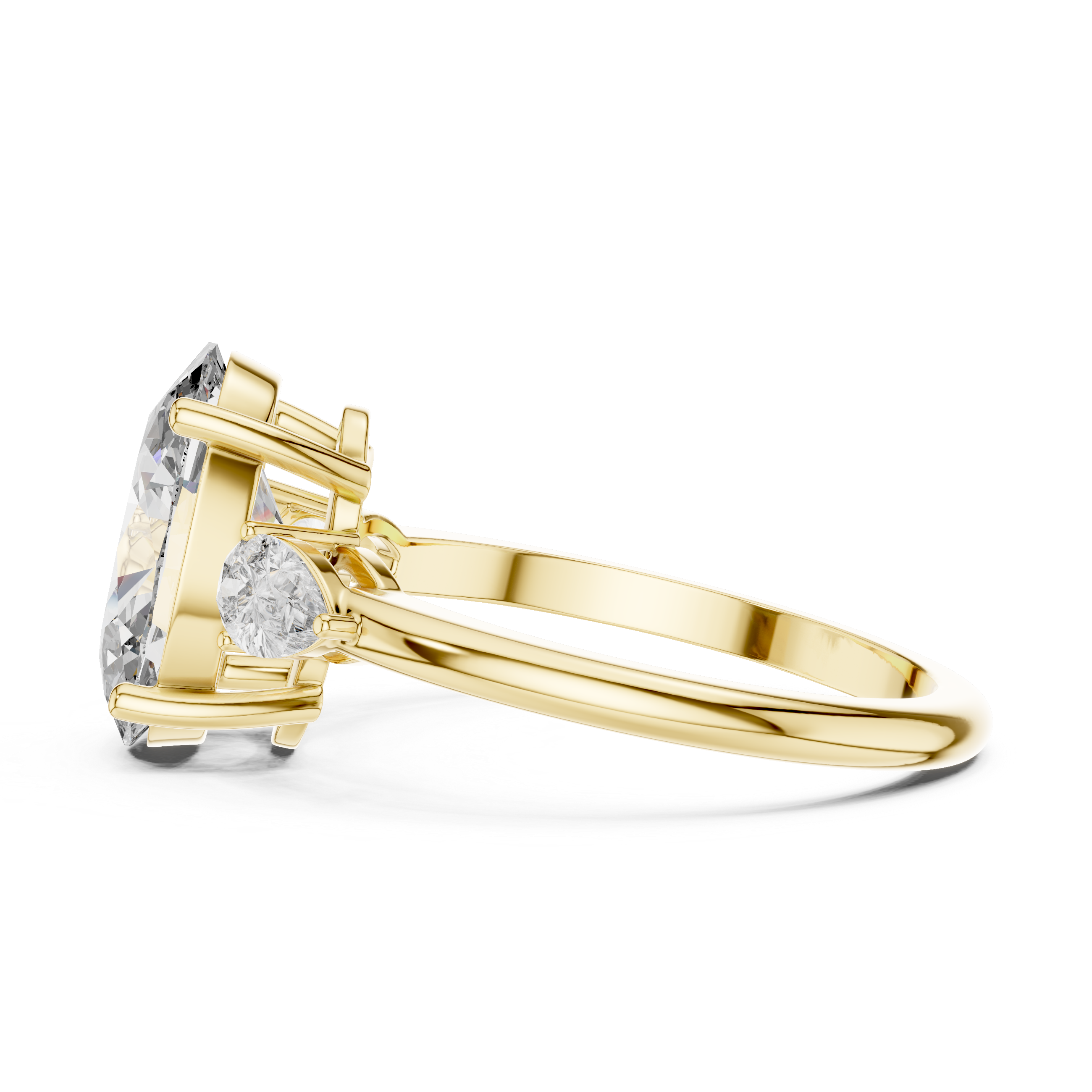 Aurora Oval Three-Stone Moissanite Ring