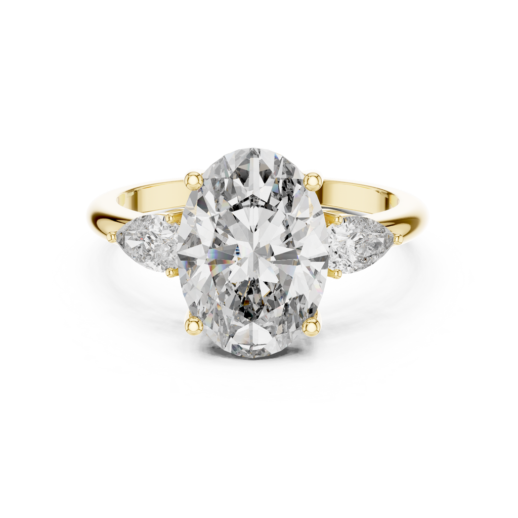 Aurora Oval Three-Stone Moissanite Ring