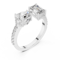 Éternelle Emerald & Pear Toi et Moi Moissanite Ring
