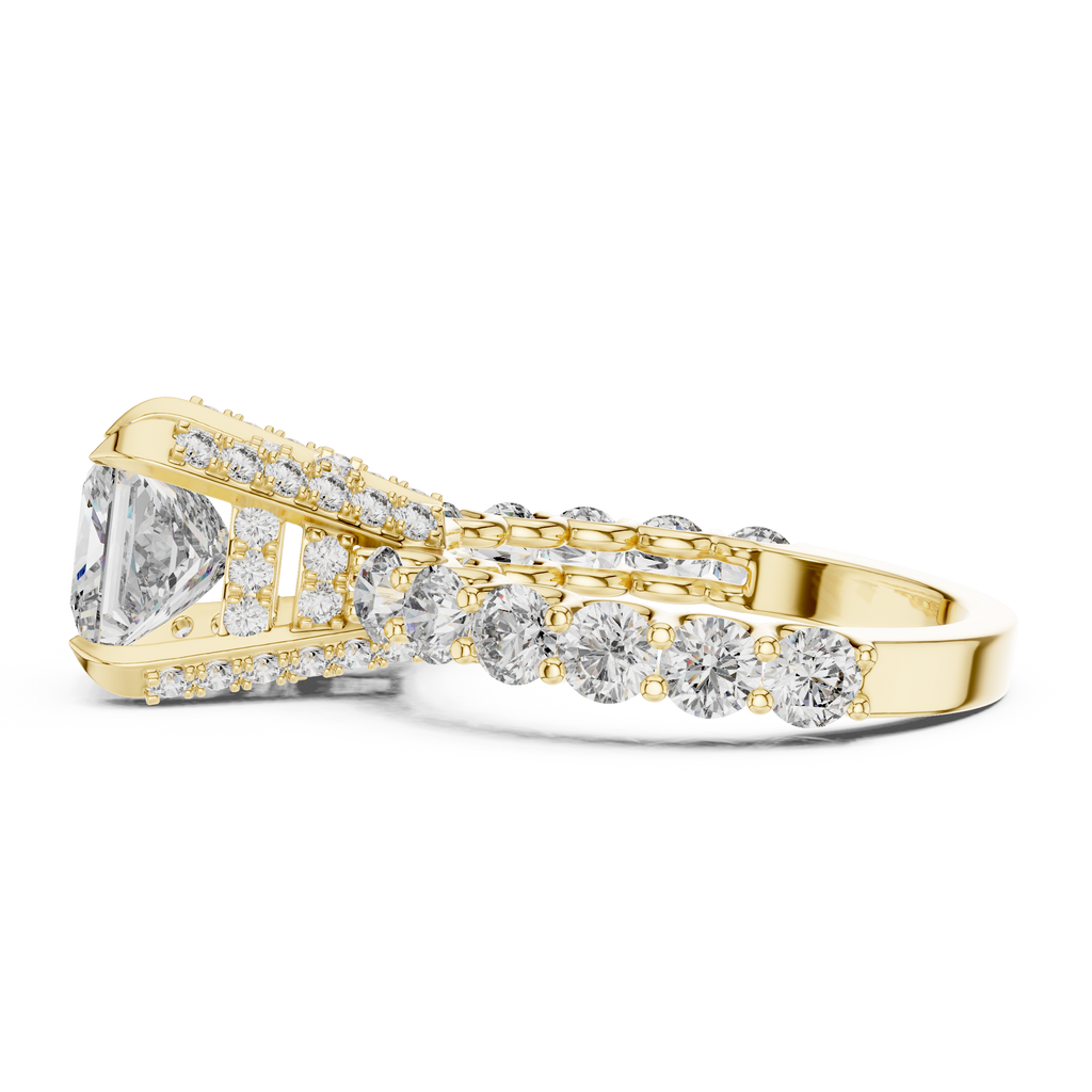Celestia Princess Cut Moissanite Pavé Engagement Ring