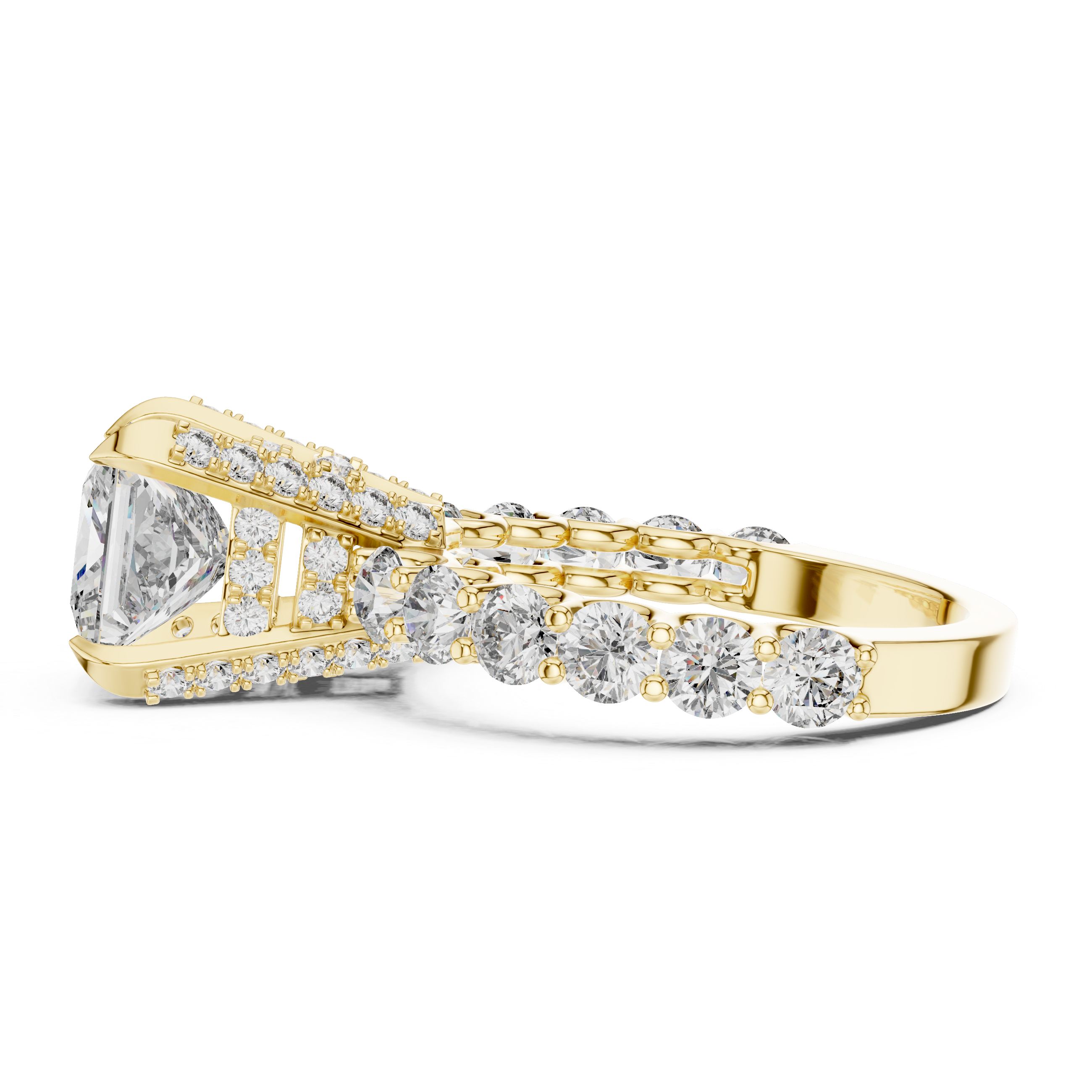 Celestia Princess Cut Moissanite Pavé Engagement Ring
