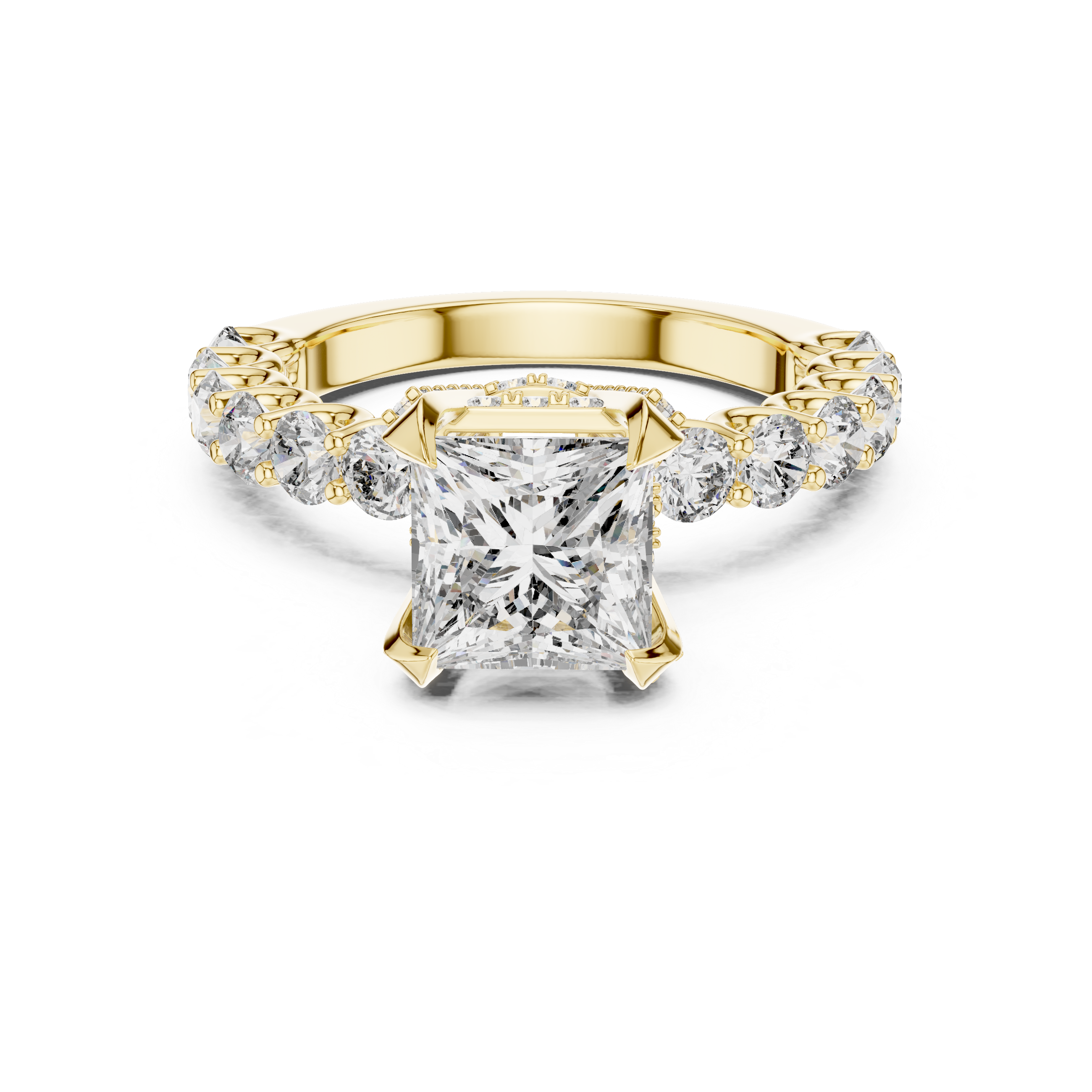 Celestia Princess Cut Moissanite Pavé Engagement Ring