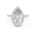 Pear Cut Halo Engagement Ring  Luxury Diamond Pavé Ring