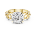 3.5 CT Round Cut Floral Engagement Ring | Luxury Split-Shank Ring
