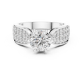 1 CT Round Cut Pavé Engagement Ring | Luxury Split-Shank Ring