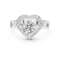 1 CT Round Cut Heart Halo Engagement Ring | 925 Sterling Silver & 18K Plating