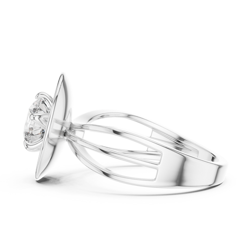 1 CT Round Cut Minimalist Solitaire Engagement Ring | 925 Sterling Silver & 18K Plating