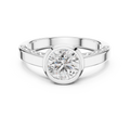 1 CT Round Bezel Solitaire Engagement Ring | 925 Sterling Silver & 18K Plating