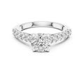 1 CT Round Pavé Solitaire Engagement Ring | 925 Sterling Silver & 18K Plating